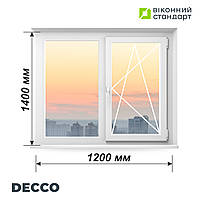 Окно поворотно-откидное Decco 71, белое, 1200x1400 мм, производитель Оконный Стандарт