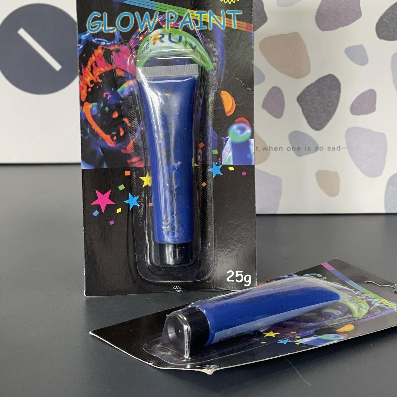 Грим для обличчя синій "Glow Paint", Хелловін, 25 мл, Краска для лица, фото 1