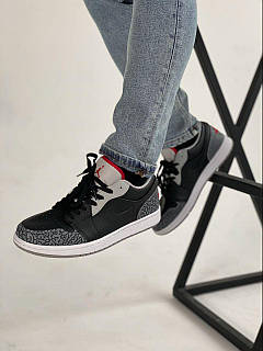 Чоловічі кросівки Nike Air Jordan 1 Phat Low Black Cement, ціна