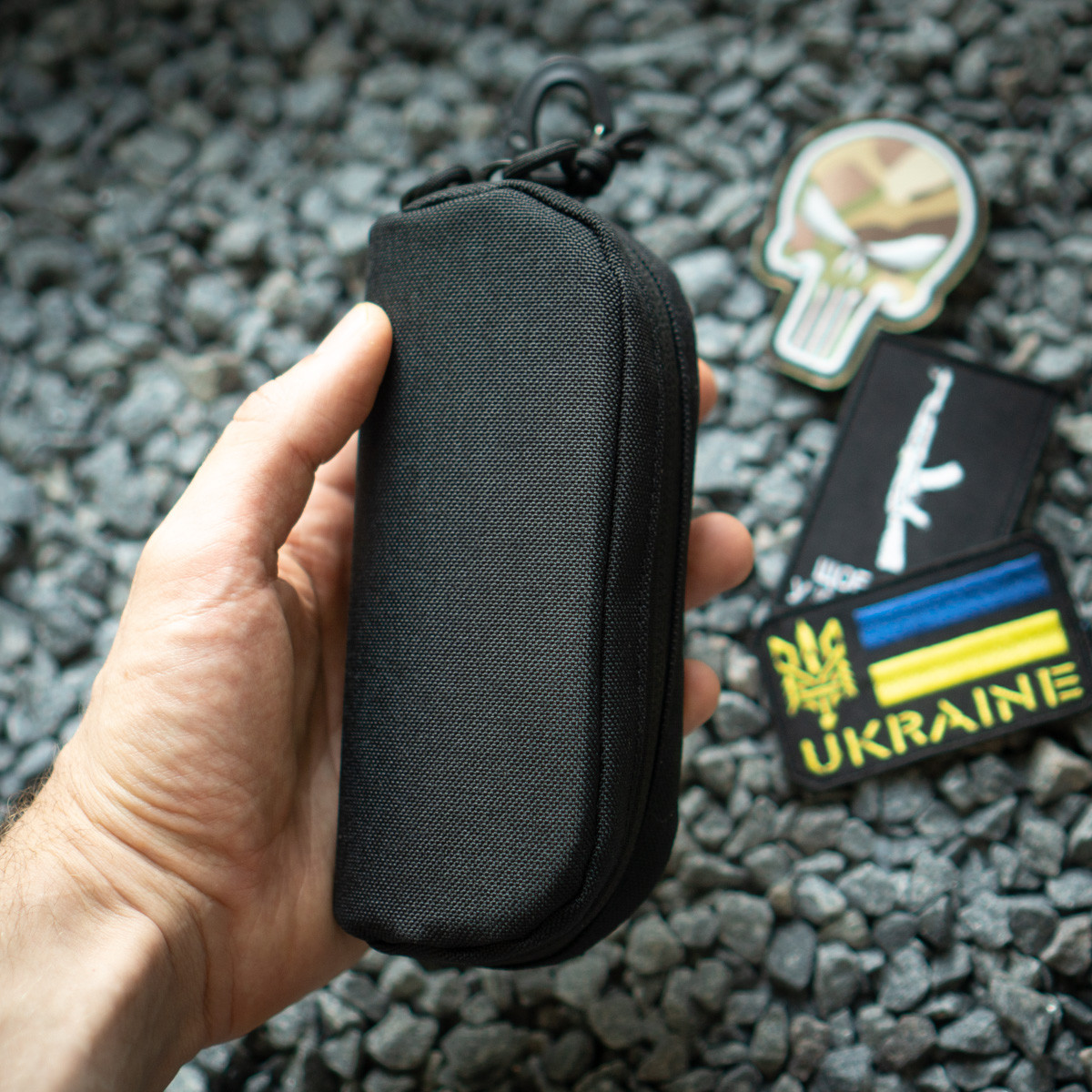 Сумка-підсумок чохол тактичний для окулярів CASE PR на пояс на лямку рюкзака чорний із системою MOLLE TB