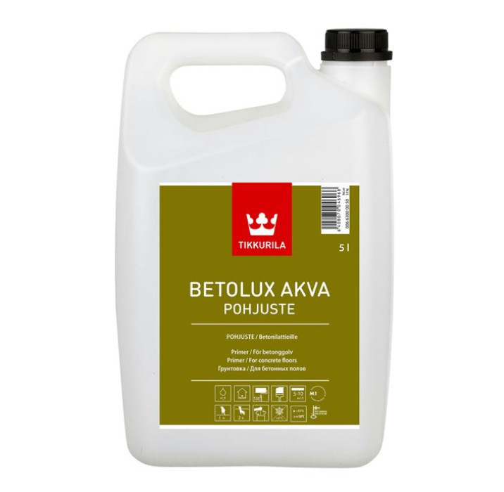 Tikkurila Betolux Akva Pohjuste - водорозчинна нежовтіюча акрилатна ґрунтовка, Primer, 5 л