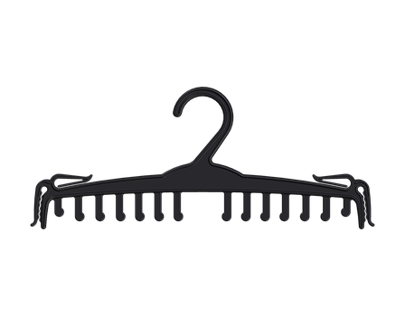 100 шт. Плічка вішалки пластмасові для нижньої білизни чорні Tam Hangers BRF1328, 28 см, фото 2