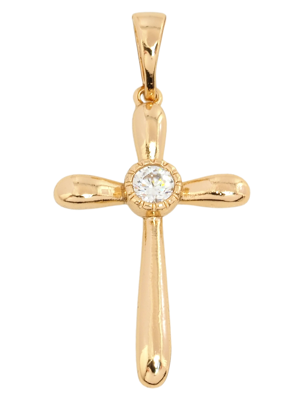 Кулон Xuping Позолота 18K "Хрест з фіанітом" для ланцюжка до 5мм