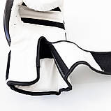 Рукавички боксерські для боксу 10 унцій на липучці OSPORT шкіра PU (BO-5698) Білий, фото 8