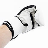 Рукавички боксерські для боксу 12 унцій на липучці OSPORT шкіра PU (BO-5698) Білий, фото 7