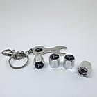 Захисні ковпачки на ніпеля Mercedes + ключик-брелок у подарунок! Колір хром, фото 2