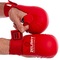 Перчатки для каратэ детские взрослые Zelart BO-7250 красный S (18-20 см)