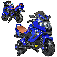 Детский мотоцикл на аккумуляторе 12v электромотоцикл Bambi M 3681AL-4 синий