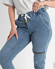 Джогери, джинси з поясом на гумці унісекс, накладні кишені карго, є великі розміри NN, фото 3