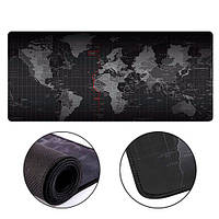 Ігрова поверхня, великий килимок для мишки ігровий 90х40см Карта Світу