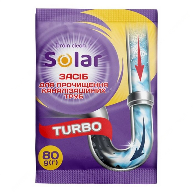 Засіб д/прочищення каналізаційних труб "Solar" 80г, Арт.43508