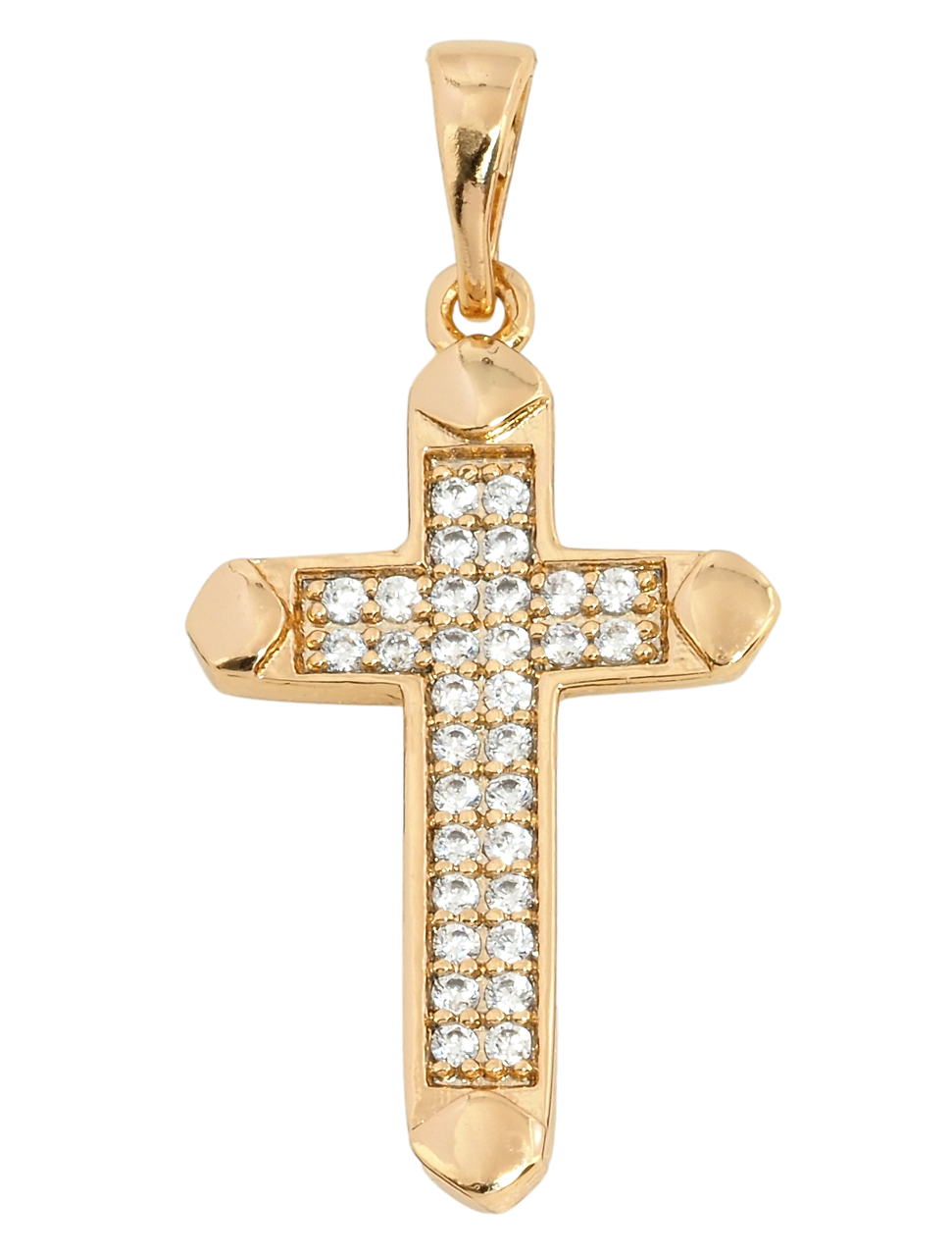 Кулон Xuping Позолота 18K "Хрест із інкрустацією цирконієм" для ланцюжка до 5мм