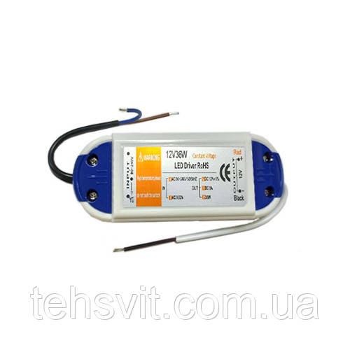 Блок живлення LED драйвер трансформатор AC-DC 220-12В 36Вт для LED-стрічок