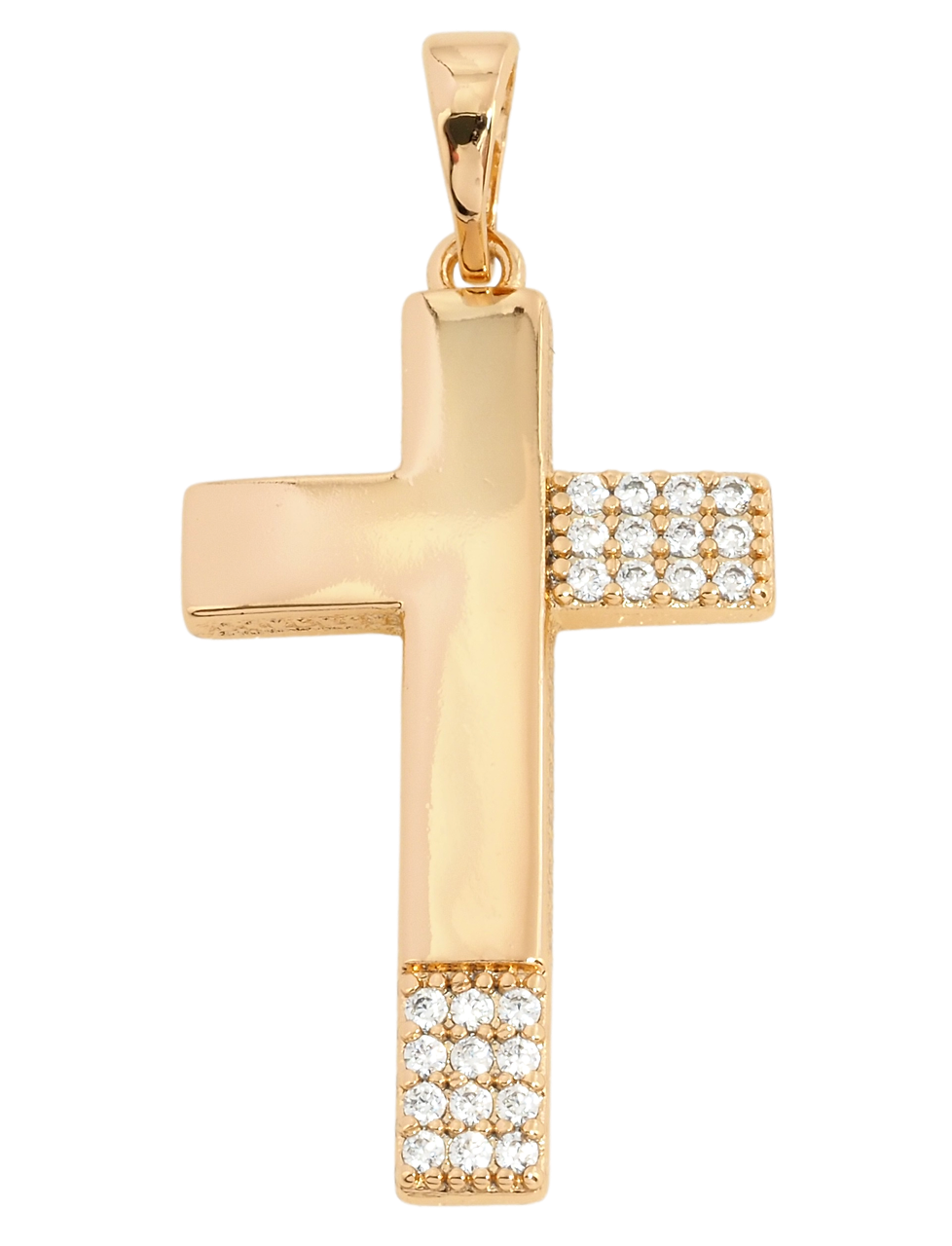 Кулон Xuping Позолота 18K "Хрест із інкрустацією цирконієм" для ланцюжка до 5мм
