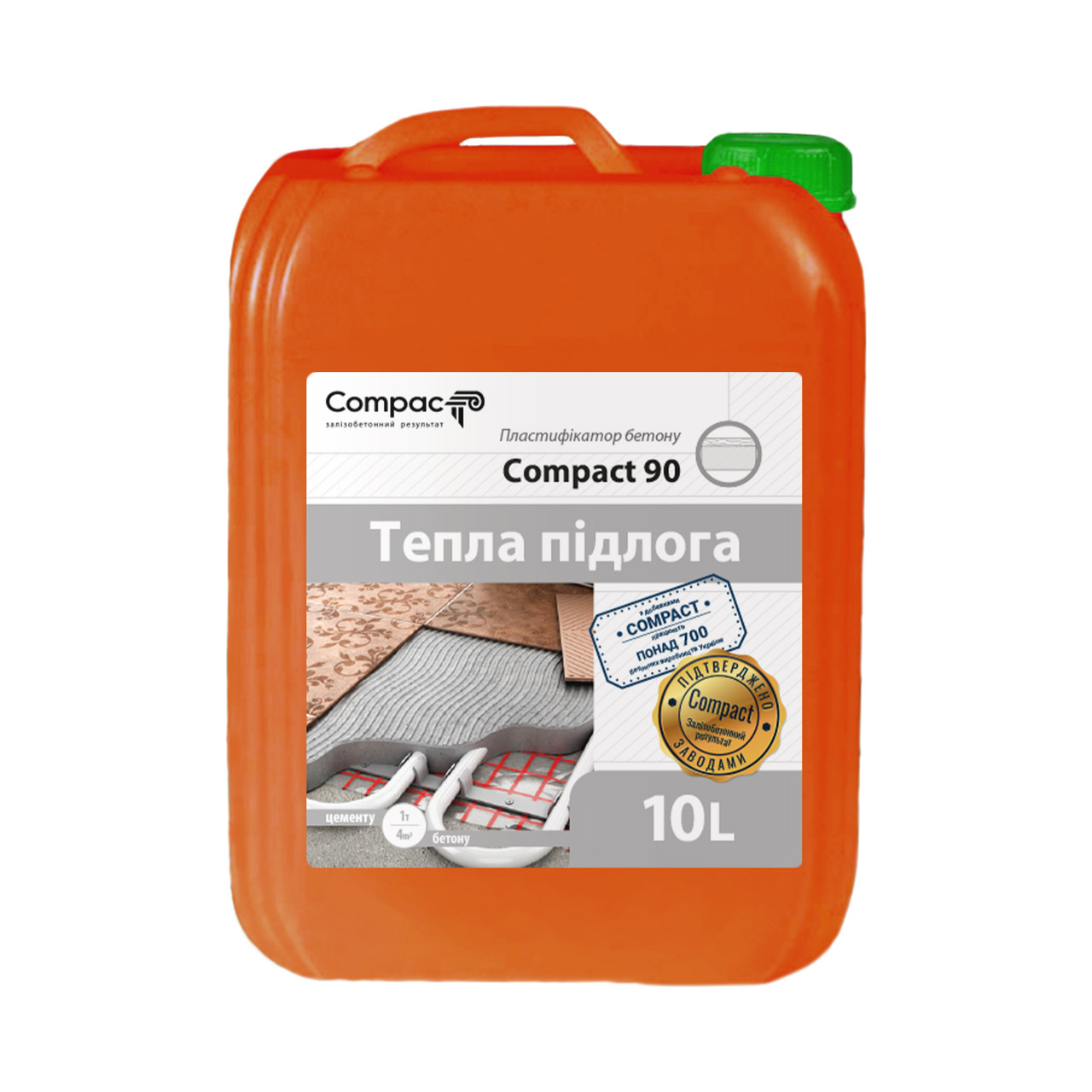 Пластифікатор Тепла підлога Compact 90 Euro для бетону стяжки 10 л