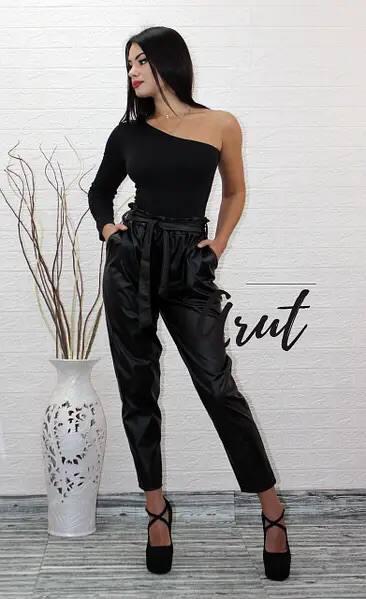 Брюки з високою талією і поясом, фото 1