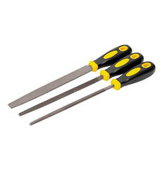 Напилки по металу MASTERTOOL 200 мм набір 3 шт плоский/круглий/тригранний 06-0210    Luxprice