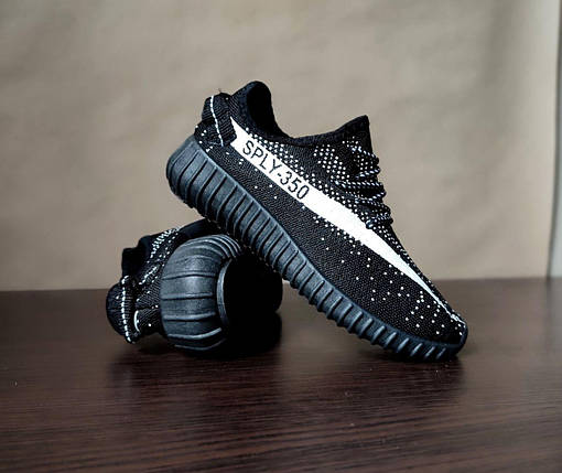 ЗНИЖКА! Кросівки кеди Yeezy Sply 350 чорно-білі, фото 1