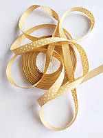 Репсова стрічка в горох колір №156 пісочний шириною 0,9 см