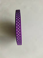 Репсова стрічка в горох №35 темно-фіолетовий шириною 0,9 см