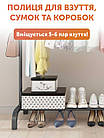 Підлогова вішалка для одягу та взуття металева з гачками Clother Rack стійка для речей стелаж Чорна, фото 8
