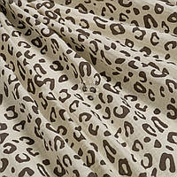 Двухслойный жатый муслин "Мелкий леопард" на ванильном фоне, ширина 135 см