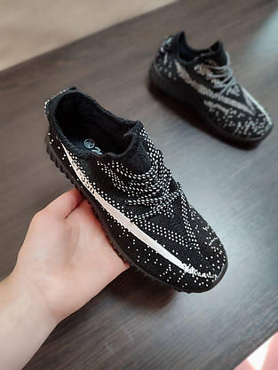 ЗНИЖКА! Кросівки кеди Yeezy Sply 350 чорно-білі, фото 6