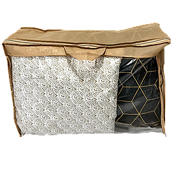 Кофр ORGANIZE прозорий для постільної білизни та ковдр M (бежевий)