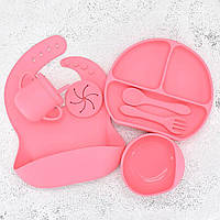 Набор детской посуды SP-Y14 розовый STRN ПРЕМИУМ качество Супер