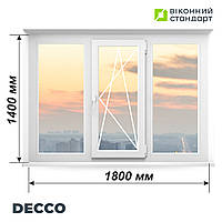 Окно поворотно-откидное Decco 71, белое, 1800x1400 мм, производитель Оконный Стандарт