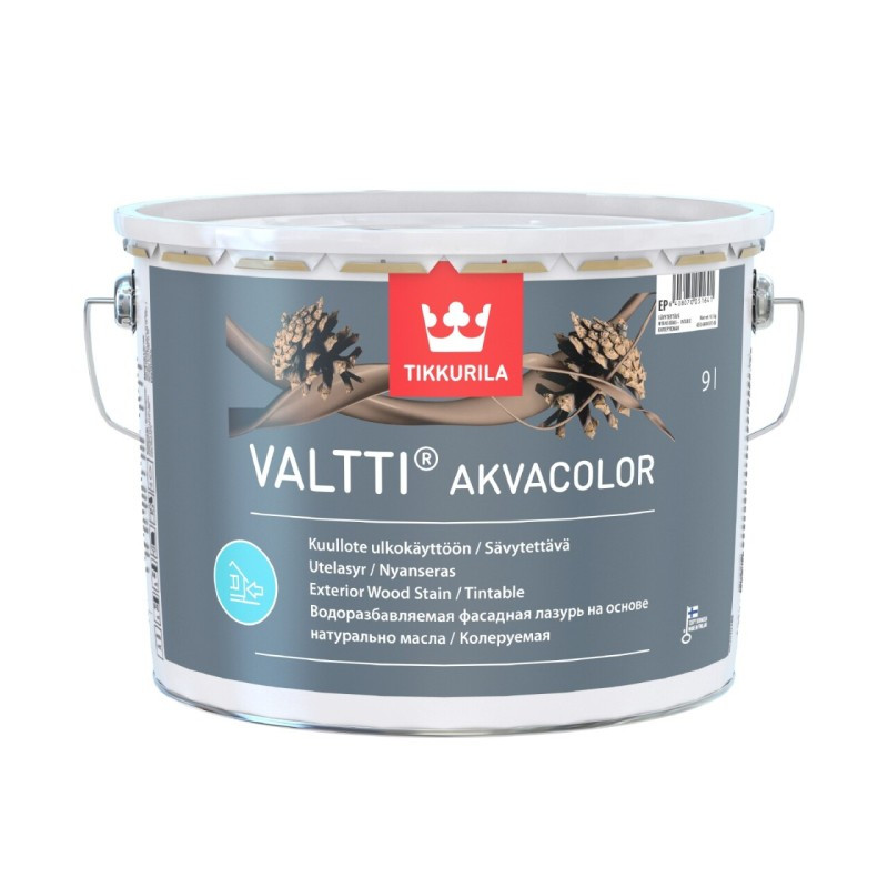 Tikkurila Valtti Akvacolor - фасадна колеруєма лазур на основі натуральної олії (База EP), 0,9 л