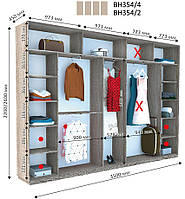 Шкаф-купе 3.5 м Виват ВН354 / ВН356 прямой - Дом