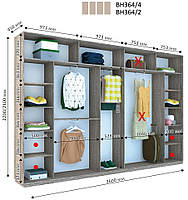 Шкаф-купе 3.6 м Виват ВН364 / ВН366 прямой - Дом