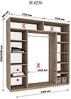 Шкаф-купе 2.3 м Новатор Н 4236 - Дом