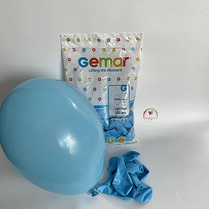 Повітряні кульки 10" LIGHT BLUE упаковка 100 шт GEMAR, фото 1