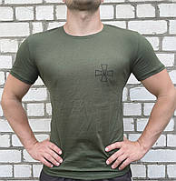 Футболка таткическая олива с крестом 46-54р армейская футболка Олива НГУ тактическая футболка с эмблемой