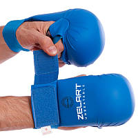Перчатки для каратэ Zelart синие BO-7250, S: Gsport