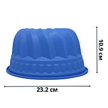 Силіконова форма Profsil Кекс із втулкою блакитна d-23.2 см, фото 5
