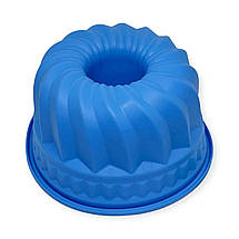 Силіконова форма Profsil Кекс із втулкою блакитна d-23.2 см, фото 4