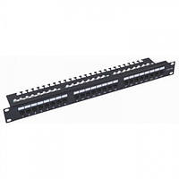 Патч-панель 19" Kingda KD-PP34-UTP-C5E-24P 24xRJ45 UTP Cat.5e 1U Krone&110 dual IDC Чорний