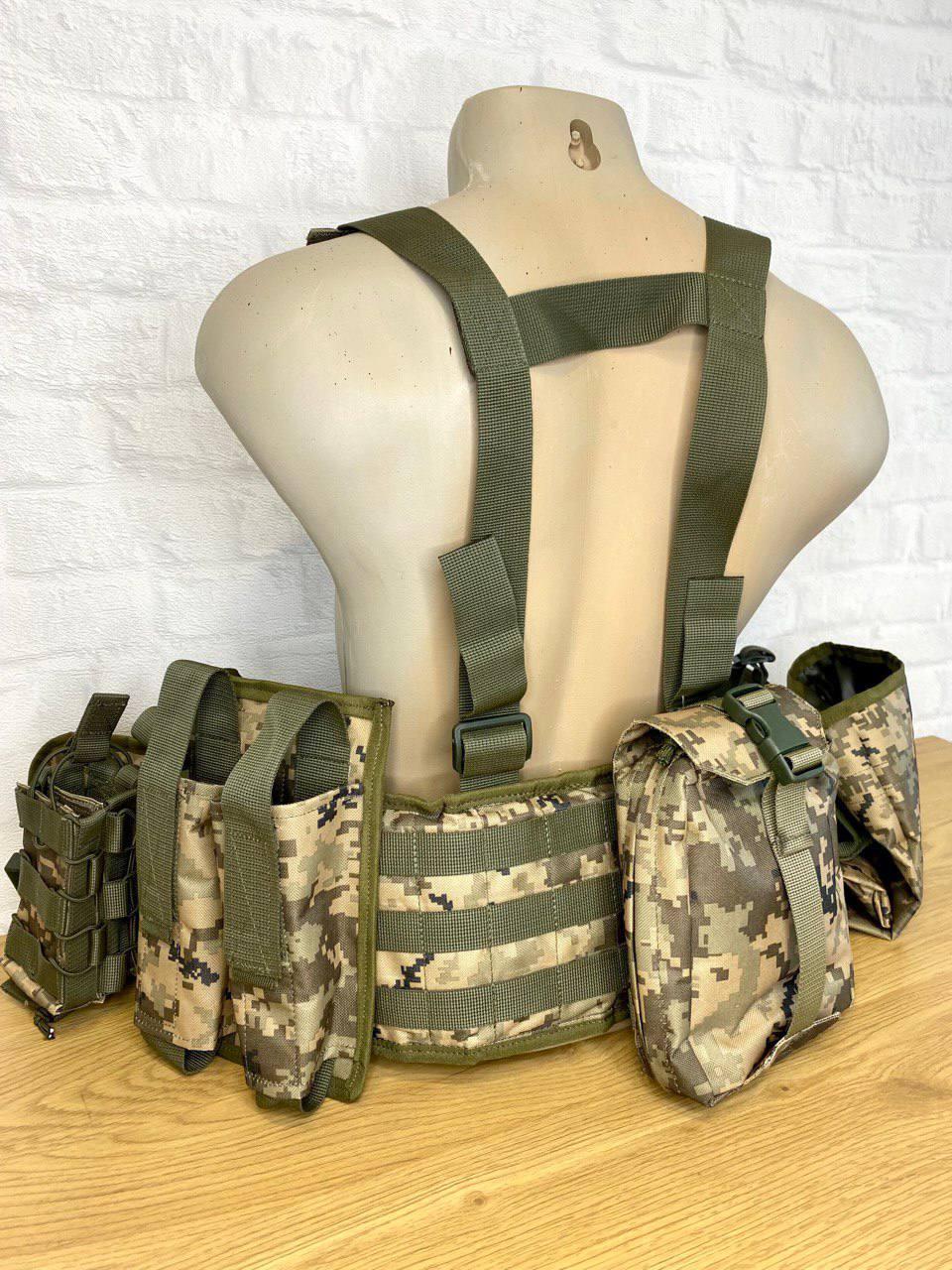 РПС пояс ЗСУ з підсумками, аптечка. Жилет Розвантаження ремінно-плечова система. Піксель, фото 1