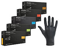 Перчатки Nitrylex нитриловые черные Black M 100 шт. MYS 16-3198