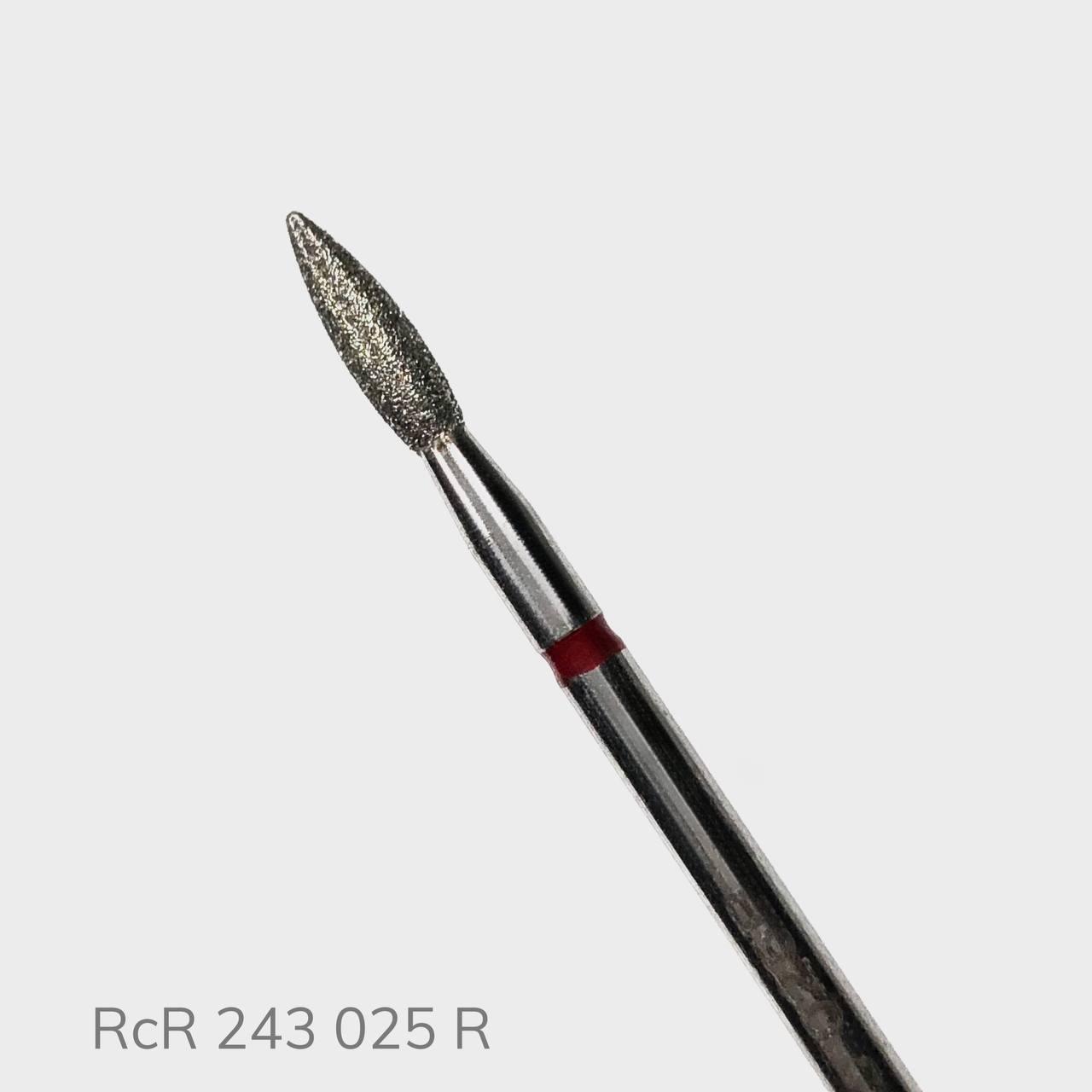 Насадка алмазна "Полум'я загострене" RichColor червона, діаметр 2.5 мм, довжина 8 мм, фото 1