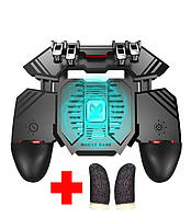 Беспроводной геймпад триггер Sundy Union PUBG Mobile AK77 для смартфонов с вентилятором без аккумулятора + напальчники