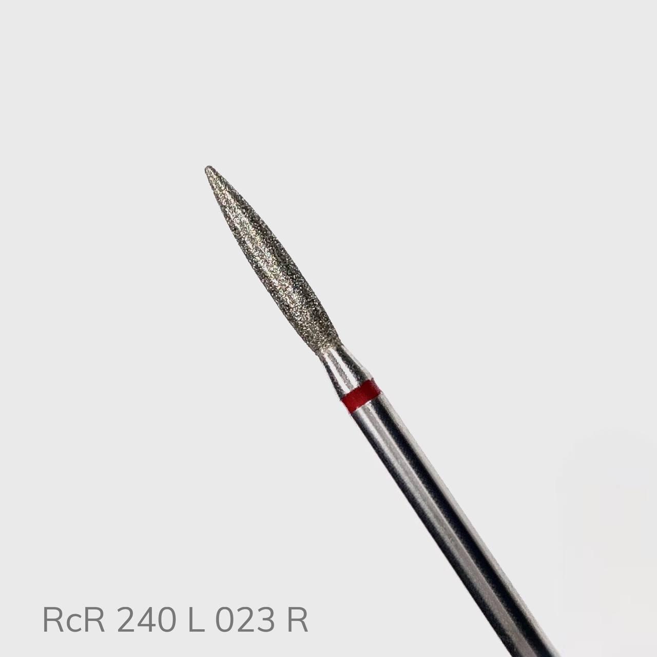 Насадка алмазна "Полум'я подовжене загострене" RichColor червона, діаметр 2.3 мм, довжина 12 мм, фото 1