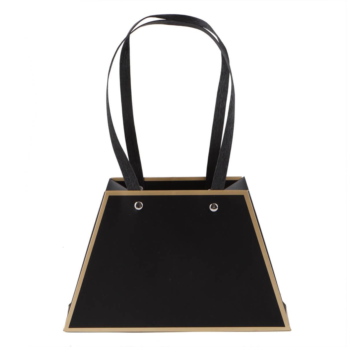 Коробка для квітів "Сумочка" 21*13*10, чорна ELISEY, фото 1