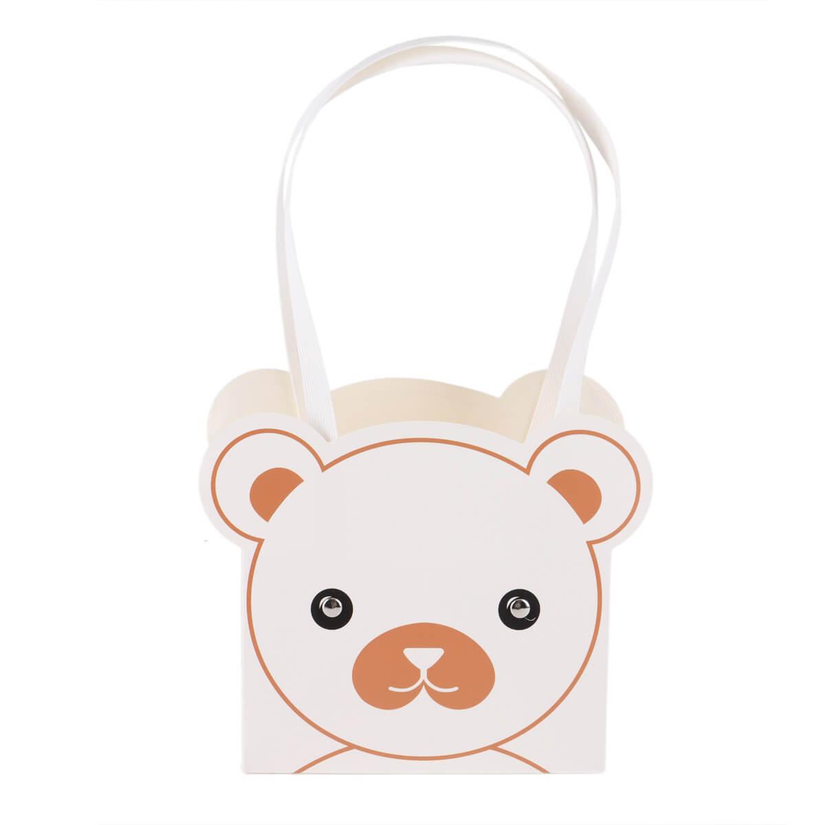 Коробка для квітів "Ведмедик" 14,5*10*17, біла ELISEY, фото 1