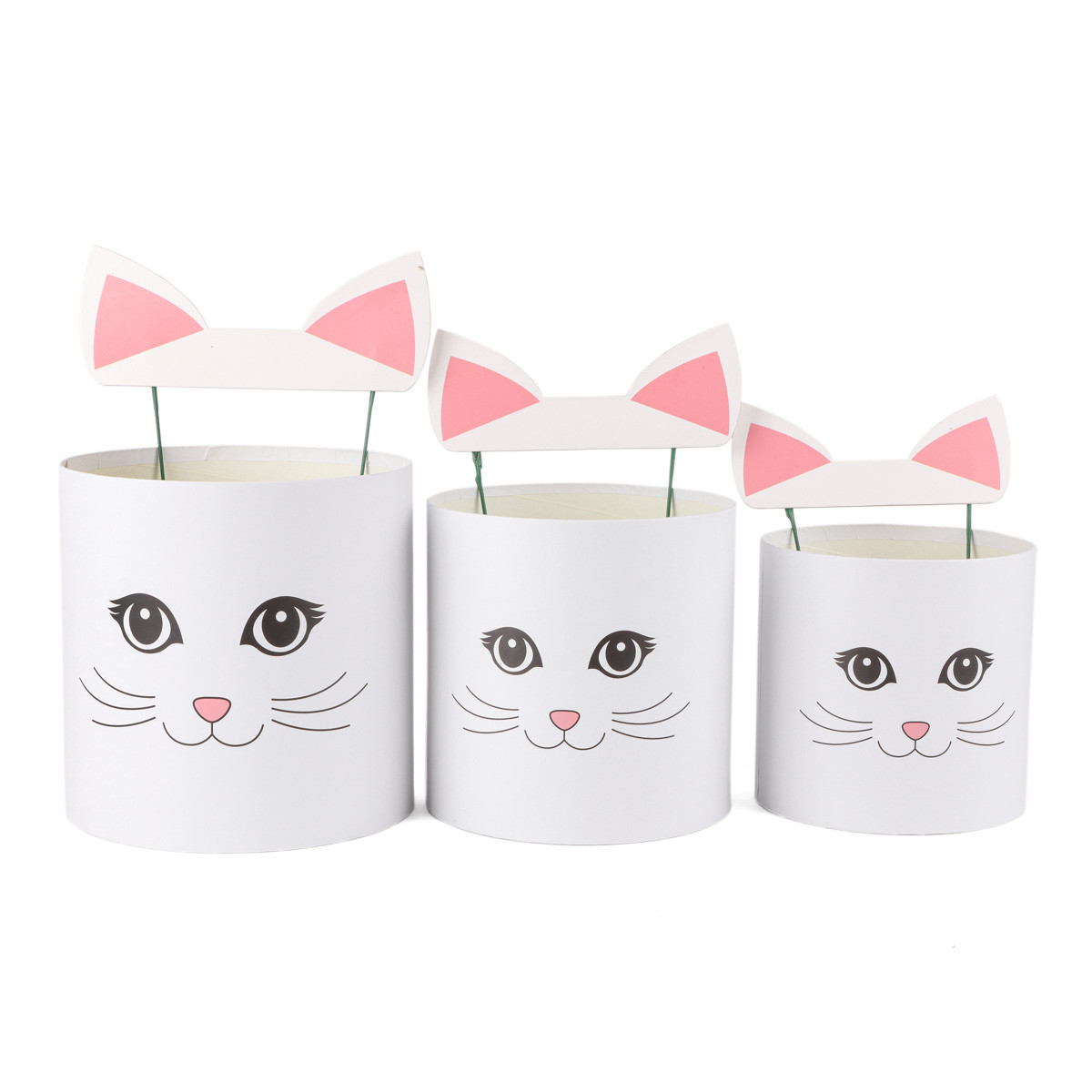 Набір із трьох коробок "Мила кішечка", білий ELISEY, фото 1