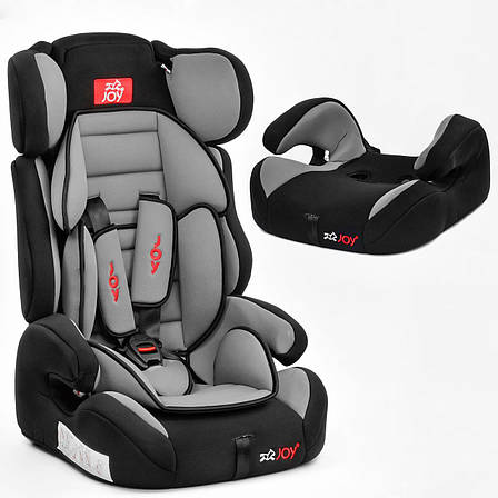 Дитяче автокрісло з бустером 1-12 років JOY Е 1390, група 1/2/3, вага дитини від 9-36 кг, сірий, фото 1