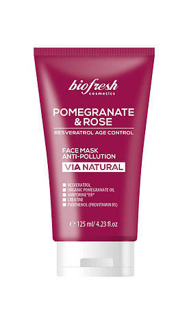 Маска для обличчя проти забруднення Via Natural Pomegranate and Rose від BioFresh 125 мл, фото 3
